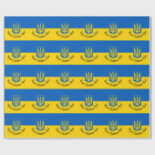 Ukrainische Flagge mit Wappen und benutzerdefinier Geschenkpapier (Flach)