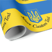 Ukrainische Flagge mit Wappen und benutzerdefinier Geschenkpapier (Rolleneckpunkt)