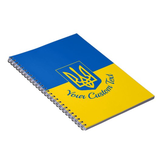 Ukrainische Flagge mit Wappen und benutzerdefinier Notizblock (Rechte Seite)