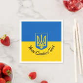 Ukrainische Flagge mit Wappen und benutzerdefinier Serviette (Beispiel)