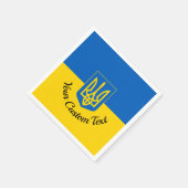Ukrainische Flagge mit Wappen und benutzerdefinier Serviette (Ecke)