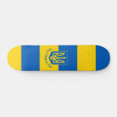 Ukrainische Flagge mit Wappen und benutzerdefinier Skateboard (Horizontal)