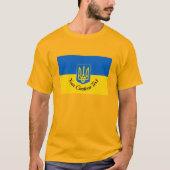 Ukrainische Flagge mit Wappen und benutzerdefinier T-Shirt (Vorderseite)