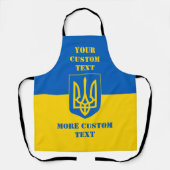Ukrainische Flagge mit Wappen und Text Schürze (Vorderseite)