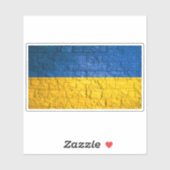 Ukrainische Flagge mit Ziegelmauerwerk Aufkleber (Blatt)