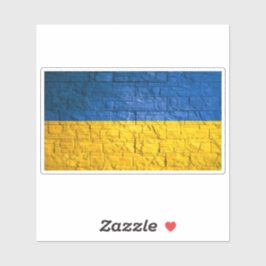 Ukrainische Flagge mit Ziegelmauerwerk Aufkleber
