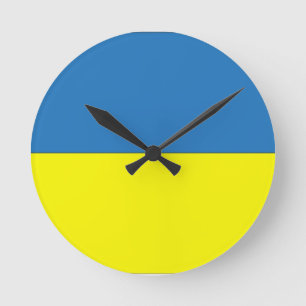 ukrainische Flagge Runde Wanduhr