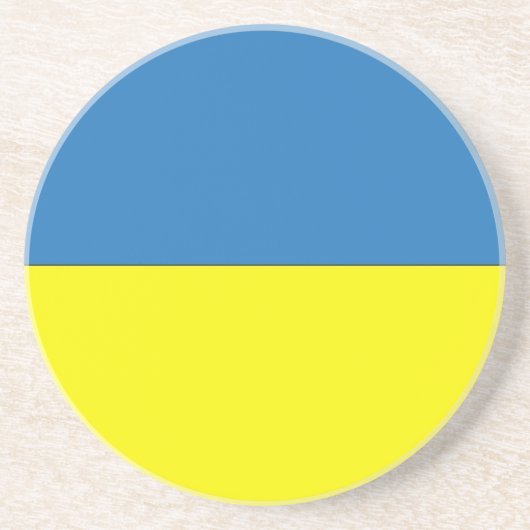 ukrainische Flagge Sandstein Untersetzer (Vorne)