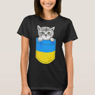 Ukrainische Flagge Süße Katze In Der Tasche Ukrain T-Shirt