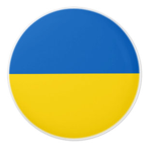 Ukrainische Flagge (Ukraine) Keramikknauf