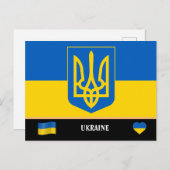 ukrainische Flagge & Ukraine - Land reisen / Ukrai Postkarte (Vorne/Hinten)