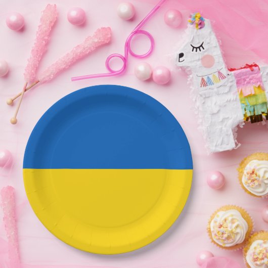Ukrainische Flagge (Ukraine) Pappteller (Party)