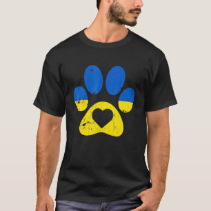Ukrainische Flagge Ukraine Paw Dog Patriot Rettete T-Shirt