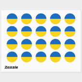 Ukrainische Flagge (Ukraine) Runder Aufkleber (Blatt)