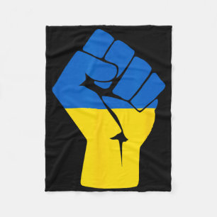 Ukrainische Flagge Ukraine Solidarität erhobene Fa Fleecedecke