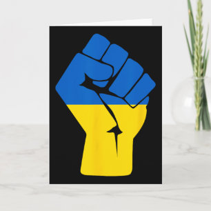 Ukrainische Flagge Ukraine Solidarität erhobene Fa Karte