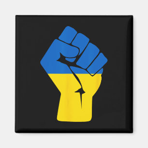 Ukrainische Flagge Ukraine Solidarität erhobene Fa Magnet