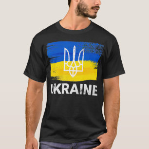 Ukrainische Flagge Ukraine Symbol Ich stehe mit de T-Shirt