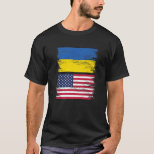 Ukrainische Flagge Ukraine USA Roots T-Shirt