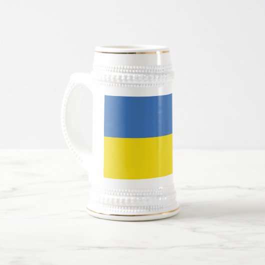 ukrainische Flagge, ukrainische Slawin Ukraini С л Bierglas (Vorderseite Links)