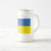 ukrainische Flagge, ukrainische Slawin Ukraini С л Bierglas (VorderseiteRechts)