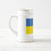 ukrainische Flagge, ukrainische Slawin Ukraini С л Bierglas (Links)