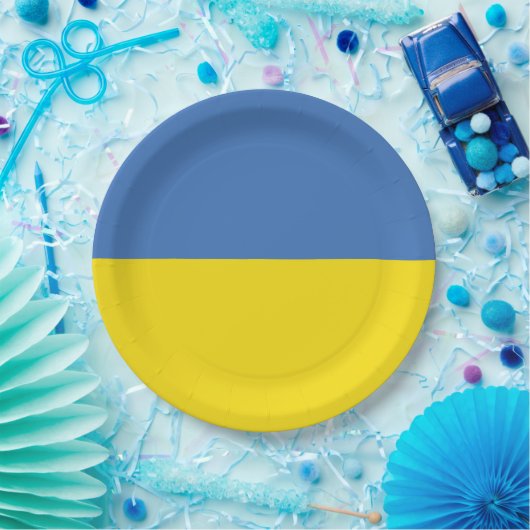 ukrainische Flagge, ukrainische Slawin Ukraini С л Pappteller (Party)