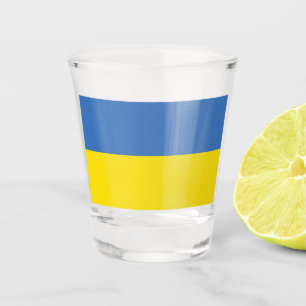 ukrainische Flagge, ukrainische Slawin Ukraini С л Schnapsglas