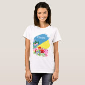 ukrainische Flagge und Blume T-Shirt (Vorne ganz)