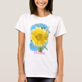 ukrainische Flagge und Blume T-Shirt
