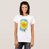 ukrainische Flagge und Blume T-Shirt (Vorne ganz)