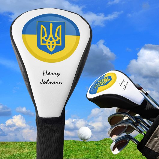 Ukrainische Flagge und Mit Monogramm Golf Clubs Headcover