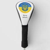 Ukrainische Flagge und Mit Monogramm Golf Clubs Headcover (Vorderseite)