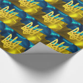 Ukrainische Flagge und Tryzub Geschenk-Verpackung Geschenkpapier (Ecke)