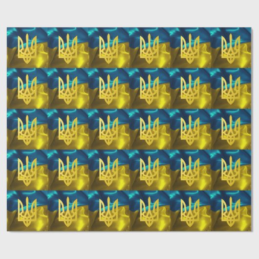 Ukrainische Flagge und Tryzub Geschenk-Verpackung Geschenkpapier (Flach)