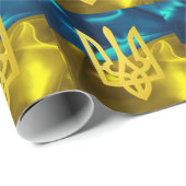 Ukrainische Flagge und Tryzub Geschenk-Verpackung Geschenkpapier (Rolleneckpunkt)