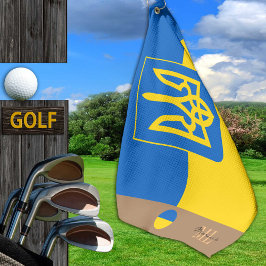Ukrainische Flagge und Ukraine mit Monogramm Golfh Golfhandtuch