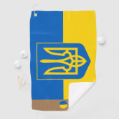 Ukrainische Flagge und Ukraine mit Monogramm Golfh Golfhandtuch (Insitu)
