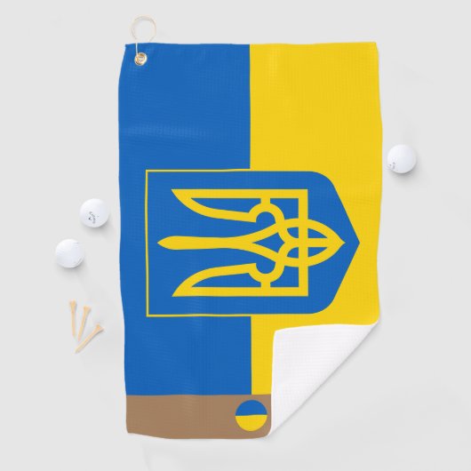 Ukrainische Flagge und Ukraine mit Monogramm Golfh Golfhandtuch (Insitu)