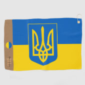 Ukrainische Flagge und Ukraine mit Monogramm Golfh Golfhandtuch (Horizontal)