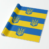 Ukrainische Flagge und Ukraine Tryzub, Geburtstag Geschenkpapier (Ungerollt)