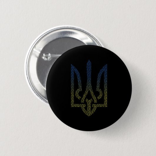 ukrainische Flagge und ukrainische Trident Button (Vorne & Hinten)