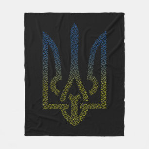 ukrainische Flagge und ukrainische Trident Fleecedecke