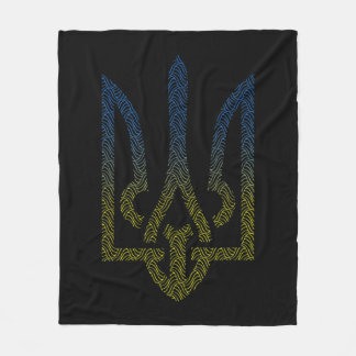 ukrainische Flagge und ukrainische Trident Fleecedecke