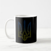 ukrainische Flagge und ukrainische Trident Kaffeetasse (Links)