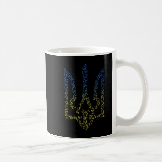 ukrainische Flagge und ukrainische Trident Kaffeetasse (Rechts)