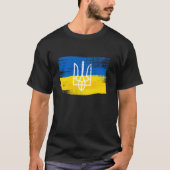 ukrainische Flagge und Wappen, gestrichen in ukrai T-Shirt (Vorderseite)