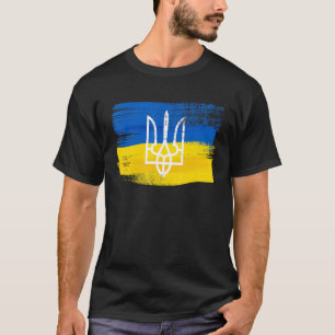 ukrainische Flagge und Wappen gestrichen Ukrainisc T-Shirt