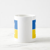 ukrainische Flagge und Wappen Kaffeetasse (Mittel)
