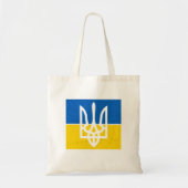 ukrainische Flagge und Wappen Tragetasche (Vorne)